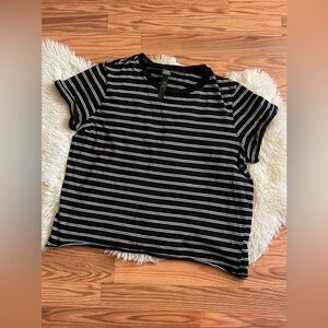 Wild Fable Black and White Striped Crop Top Large